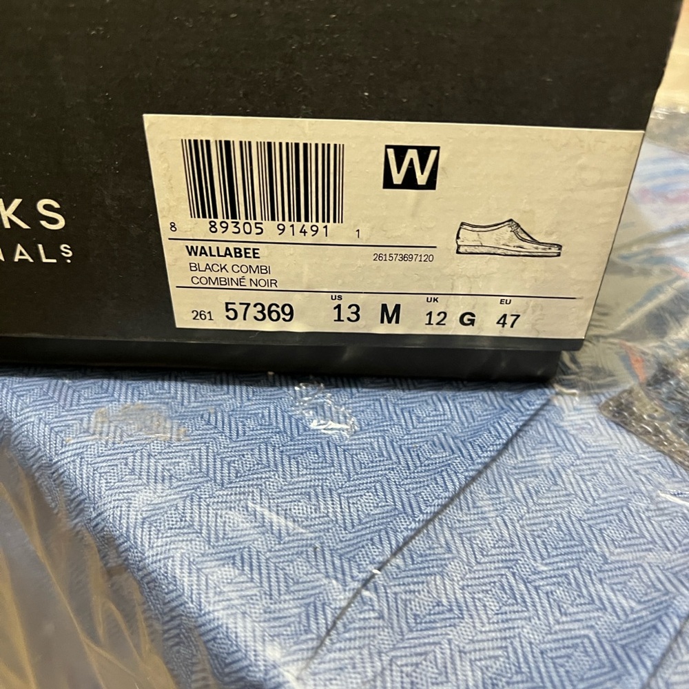 Clarks Wallabee Black Combi Footwear